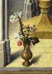 Vase of flowers. c.1445 (oil on panel) (detail of 26541)