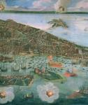 Bird's Eye View of Venice (oil on canvas) (detail of 170292 and 61004)