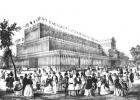 View of the Exterior of the Crystal Palace, built for the Great Exhibition of 1851 (engraving) (b/w photo)