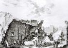 Tower of San Roque, Lisbon after the earthquake of 1755 (engraving) (b/w photo)
