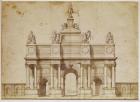 Proposal for the Arc de Triumphe, rue Saint-Antoine, Paris, c.1668 (pen and brown ink on paper)