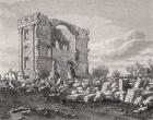 Ruins of the Mormon Temple, Nauvoo, Illinois, in the 1850s, from 'La Vuelta al Mundo', published in Madrid, 1865 (engraving)