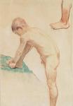 Study of a boy and a foot, 1888 (red chalk, charcoal & pastel on beige paper) (see also 146451)