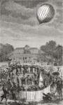 Ascent of Charles's balloon over the Champs de Mars, from 'Wonderful Balloon Ascents or the Conquest of the Skies', by Fulgence Marion, published in c.1870 (litho)