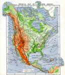 Physical Map of North America in the late 19th century. From North America, published 1883.
