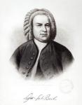 Portrait of Johann Sebastian Bach (1685-1750) (engraving) (b/w photo)
