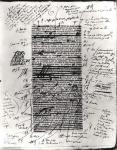 Page from one of Balzac's works with handwritten corrections (pen & ink on paper) (b/w photo)