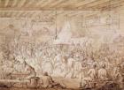 Kosciuszko's troops entertained at the inn, 1797 (pen & ink on paper)