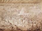 Kosciuszko's troops entertained at the inn, 1797 (pen & ink on paper)