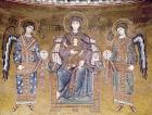 The Virgin and Child enthroned between two angels, from the apse (mosaic)