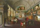 The interior of a picture gallery (oil on panel)