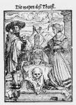 The Box of the Dead, from 'The Dance of Death', engraved by Hans Lutzelburger, c.1538 (woodcut) (b/w photo)