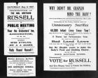'Why didn't Mr. Chaplin mind the baby?', posters from Bertrand Russell's election campaign, 1907 (printed paper)