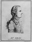 Thomas Gray, drawn by William Henshaw (pen & ink on paper) (b/w photo)