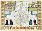 Cambridgeshire, engraved by Jodocus Hondius (1563-1612) from John Speed's 'Theatre of the Empire of Great Britain', pub. by John Sudbury and George Humble, 1611-12 (hand coloured copper engraving)