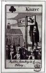 The Knave of Clubs, from a pack of Cards relating to the 1678 Popish Plot and the condemnation of Nathaniel Reading, 1679 (woodcut)