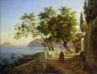 The Terrace of the Capucins in Sorrento, 1828 (oil on canvas)