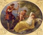 A Sleeping Nymph watched by a shepherd, 1780 (oil on copper)