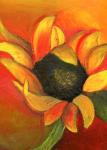 September Sunflower, 2011, (acrylic on card)