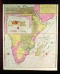 Map of the Countries of Africa, including a detail of the Fortress of Mozambique, Portuguese, c.1700