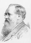 Wilkie Collins (1824-89) (engraving) (b/w photo)