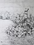 The Garden Pump, 1973(charcoal)