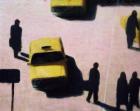 New York Taxis, 1990 (acrylic on canvas)