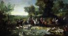 Louis XV (1710-1774) Stag Hunting in the Forest at Saint-Germain, 1730 (oil on canvas)