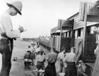 Toilet whilst train stopped at Abu Hamed, September 14 1898 (b/w photo)