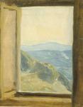 View of Campania, c.1833 (oil on paper mounted on card)