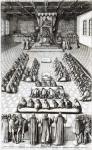 Queen Elizabeth I (1533-1603) in Parliament (engraving)
