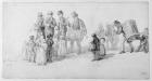 London Street Band, 1839 (pencil on paper)