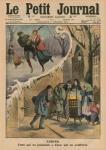 Winter, those who enjoy it, those who suffer from it, front cover illustration from 'Le Petit Journal', supplement illustre, 1st February 1914 (colour litho)