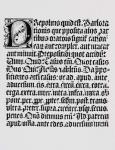 Facsimile of a page of xylography or wood engraving about the preposition, from a grammar book printed by Johann Fust and Johannes Gutenberg, Mainz, c.1450 (litho)