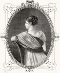 Portrait of Madame Recamier (1777-1849) engraved by Antoine Auguste Ernest Hebert (1817-1908) (engraving)