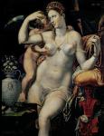 Cupid Caressing Venus (oil on canvas)