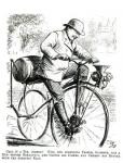 Cartoon making fun of the early days of Bicycles (engraving)