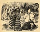 The Chess Players, illustration from 'Through the Looking Glass' by Lewis Carroll (1832-98) first published 1871 (litho)