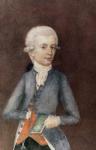 Wolfgang Amadeus Mozart, c.1780 (miniature) (gouache, tempera, parchment)