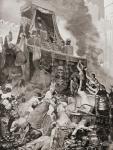 The fall of Ninevah, Assyria, circa 606 BC. From Hutchinson's History of the Nations, published 1915.