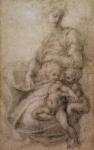 The Virgin and Child with the infant Baptist, c.1530 (black chalk on paper)