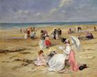 Beach at Courseulles (oil on panel)