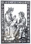 Solomon and Marcoul, illustration from 'Science and Literature in the Middle Ages and Renaissance', written and engraved by Paul Lacroix, 1878 (engraving) (b/w photo)