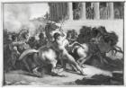 Study for the Race of the Barbarian Horses (oil on canvas) (b/w photo)