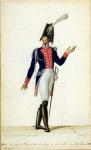 Officer of the Garde du Corps of King Louis XVIII (1755-1824) in 1814 (gouache on paper)