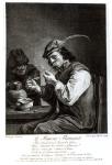 The Flemish Smoker, engraved by Francois Bernard Lepicie (1698-1755), 1744 (engraving) (b/w photo)