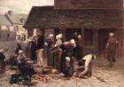 The Market Place of Ploudalmezeau, Brittany, 1877 (oil on canvas)