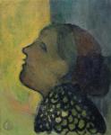 Head Raised in Profile, c.1890 (oil on canvas)