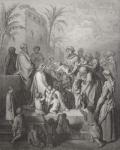 Jesus Blessing the Children, illustration from Dore's 'The Holy Bible', engraved by Pannemaker, 1866 (engraving)