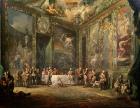 Charles III (1716-88) de Borbon, lunching Before his Court, c.1770 (oil on panel)